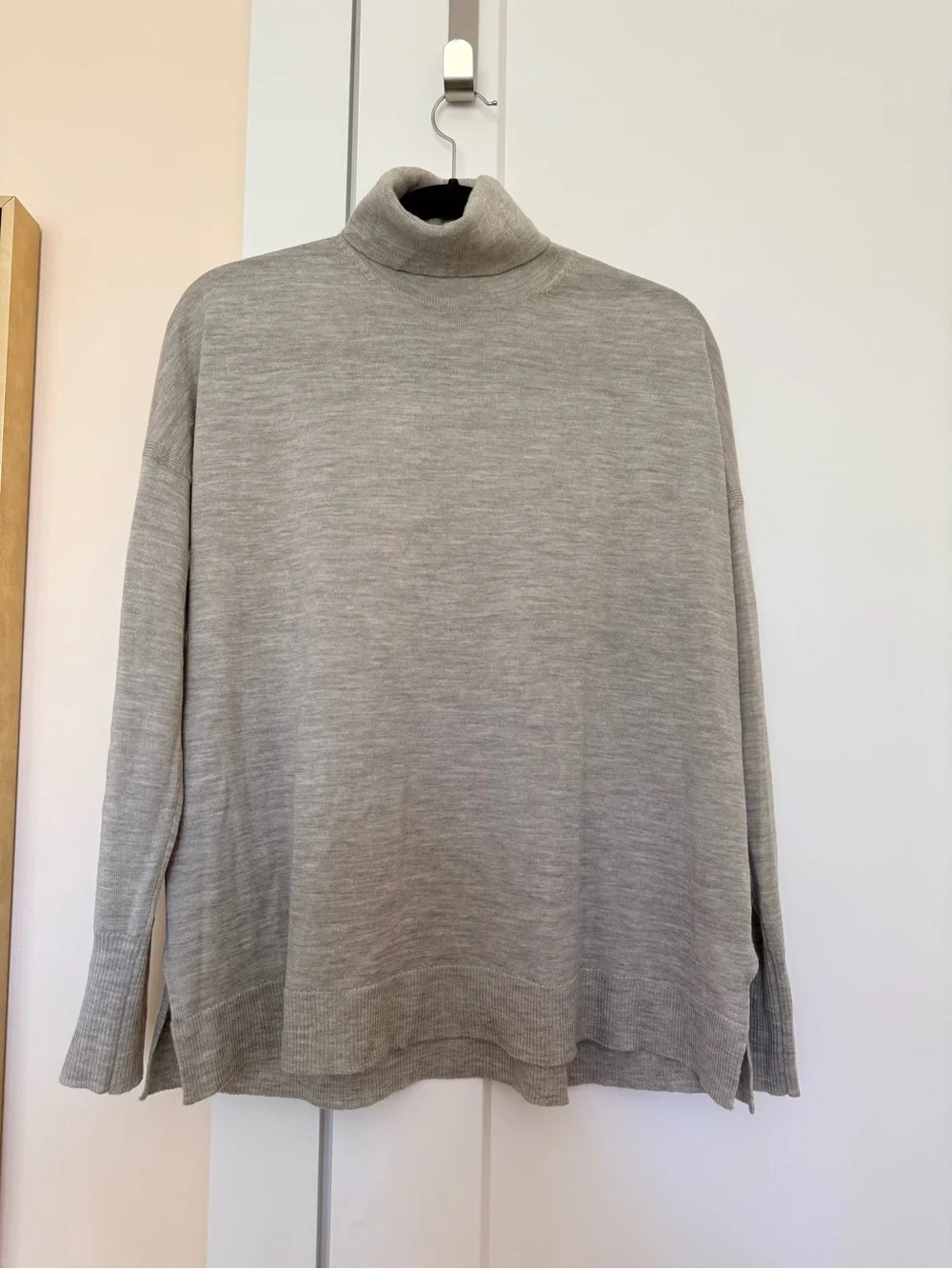 J. Crew Light Gray Turtleneck Sweater. Merino wool